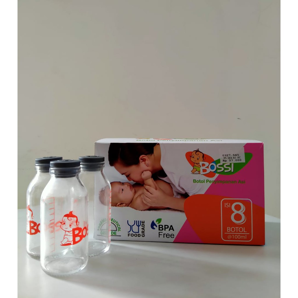 Bossi Botol Kaca Asi 100 ML 8 Pcs