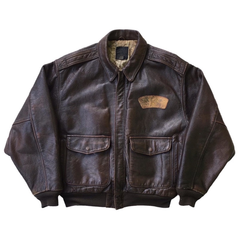 Vintage 80s Avirex Type A2 Leather Flight Jacket