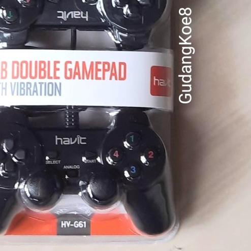 ✴ Gamepad Joystik Stick PC Usb K-one Double Hitam Dual shock ✯