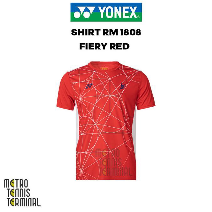 ORIGINAL  Yonex Shirt RM 1808 ( Kaos Yonex Badminton Original ) - Fiery Red, S