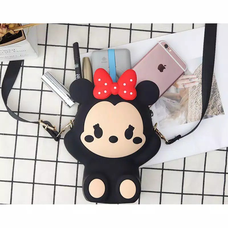 Tas Silikon Disney Minkey Mouse Minnie Mouse Tas Selempang