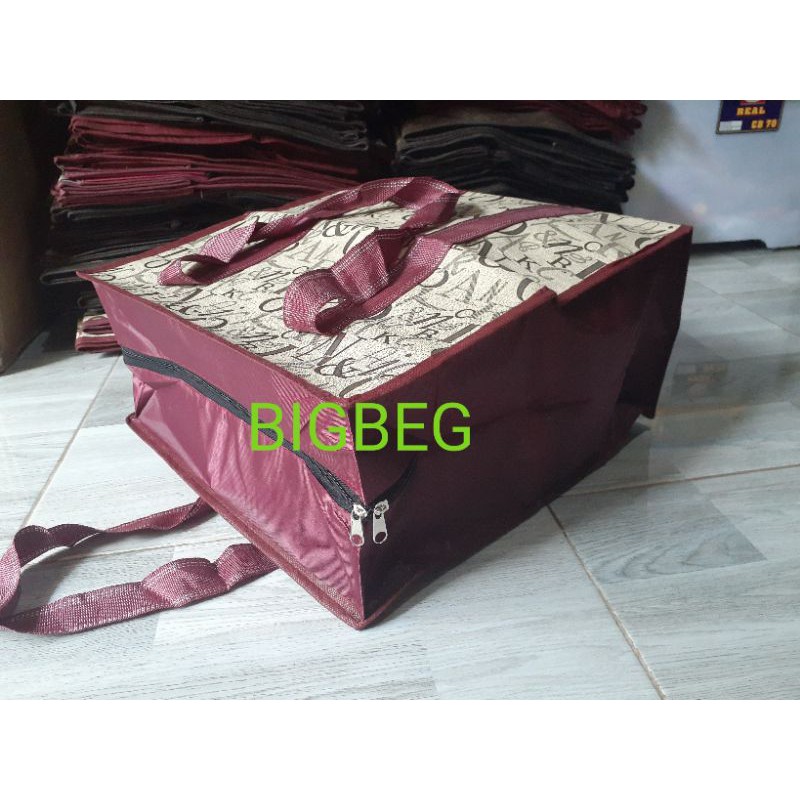 Tas Belanja Terpal Motif Kecil S 38x15x38 cm Travelbag Tas Belanja Serbaguna Totebag