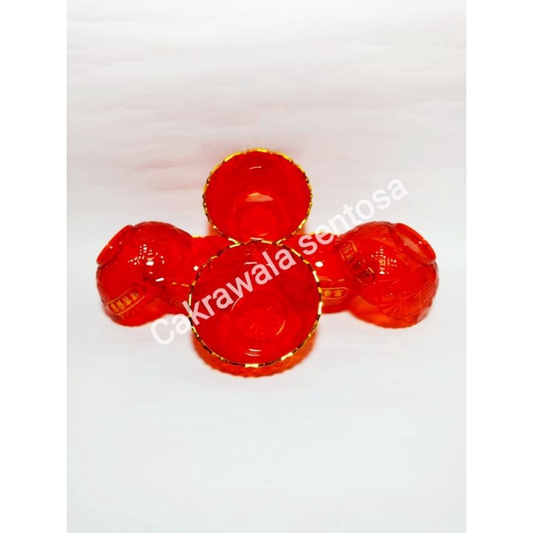 Mangkok sembahyang / mangkok puja warna merah