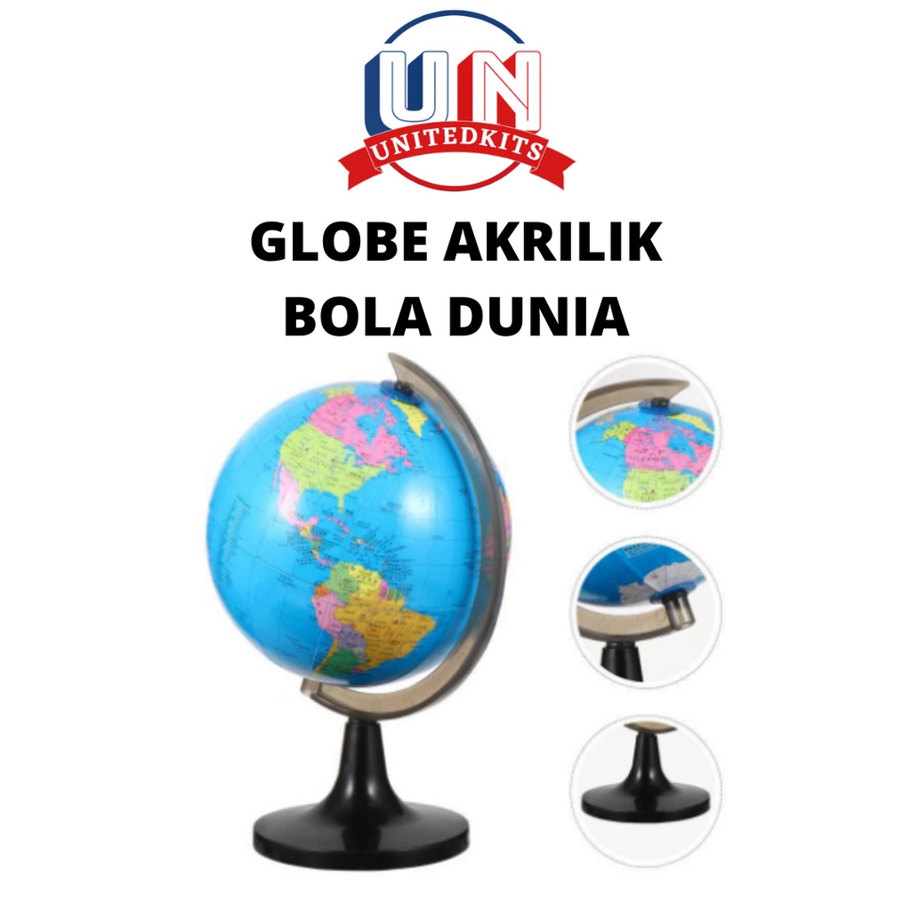 

GLOBE AKRILIK BOLA DUNIA 21.4CM PETA BULAT PLANET BUMI ATLAS-EDUKASI GEOGRAFI UNITEDKITS