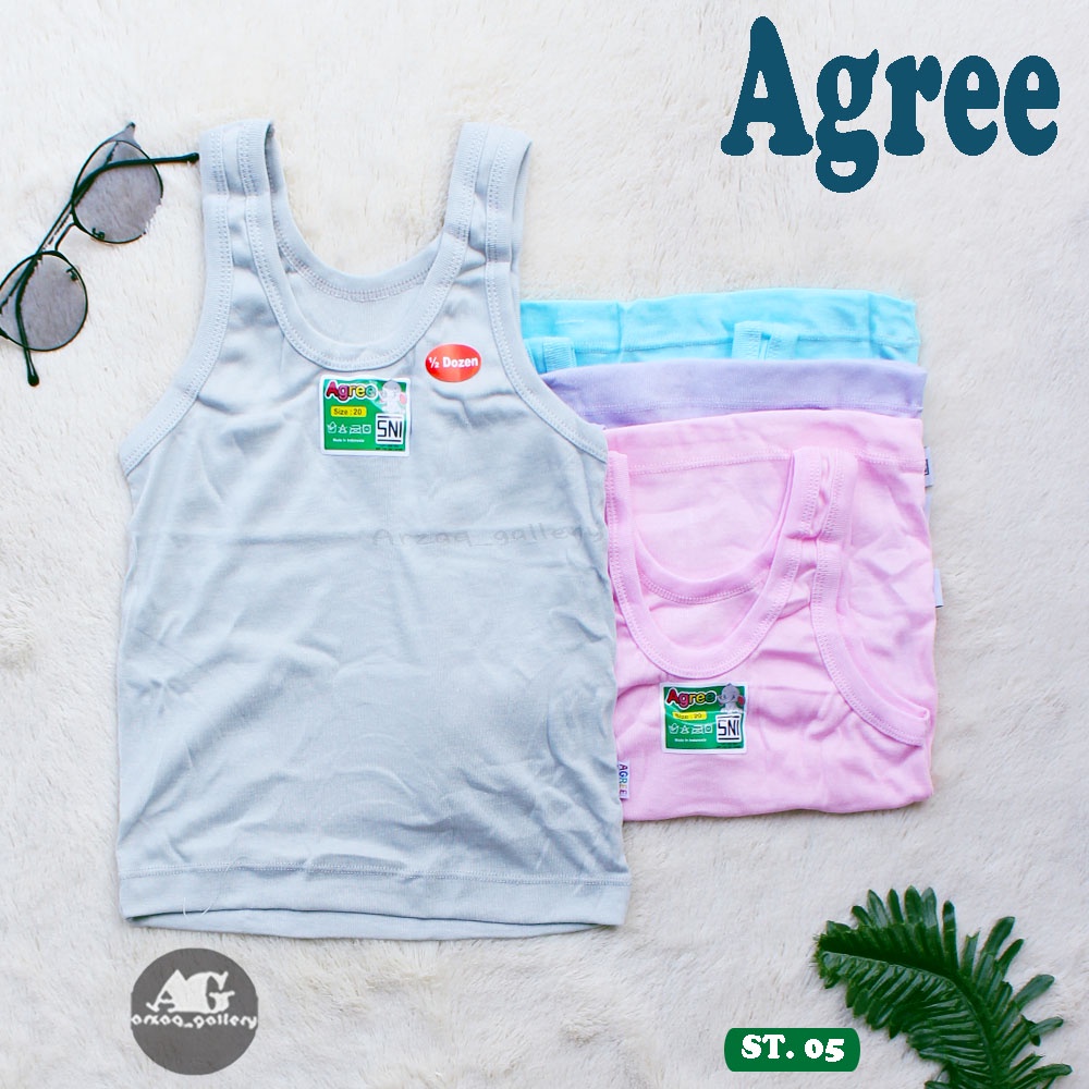 SINGLET AGREE ST 05 | SIinglet Anak Warna | Kaos Dalam Anak / Kaos Kutang Anak / Singlet AGree