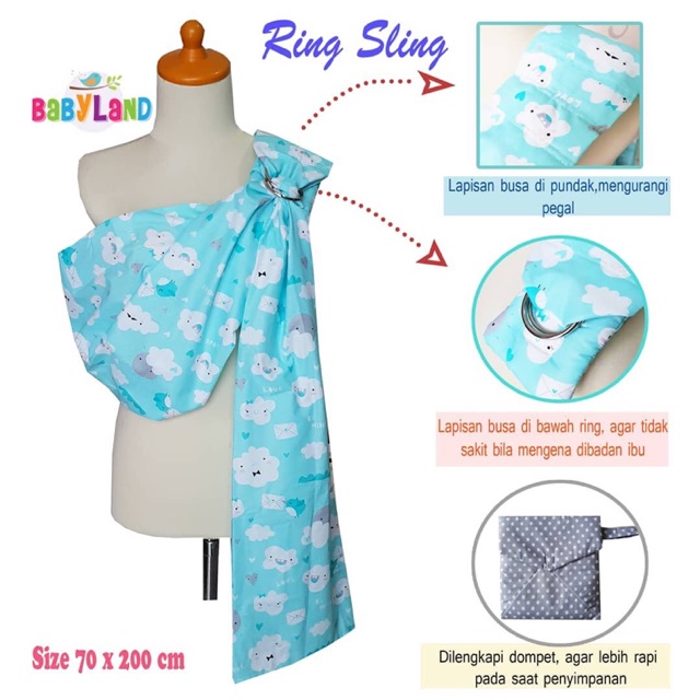 Gendongan Bayi Ring Sling / Gendongan samping Ringsling