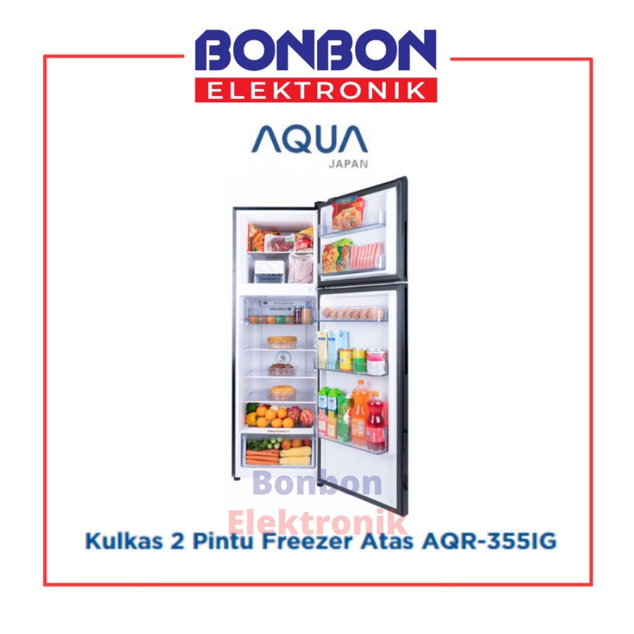 AQUA Kulkas 2 Pintu AQR-355IG(BK)