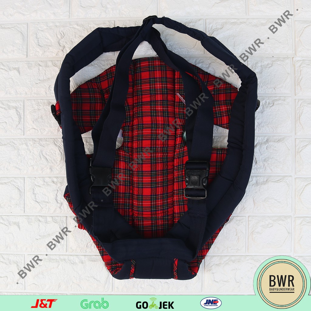 Gendongan Baby Scots POLOS ISG001 | Baby Carrier Gendongan Kanguru Depan Samping Belakang - Bwr