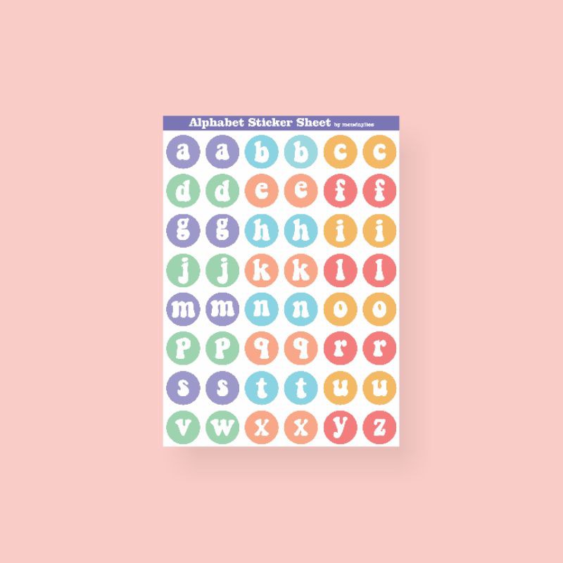 

Alphabet #2 Sticker Sheet | Sticker Sheet 5 by mondaylies