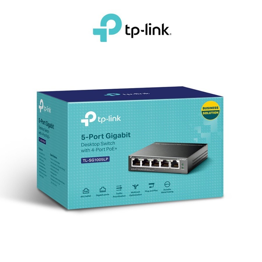 TP-LINK 5-Port Gigabit Desktop Switch TL-SG1005LP with 4-Port PoE +