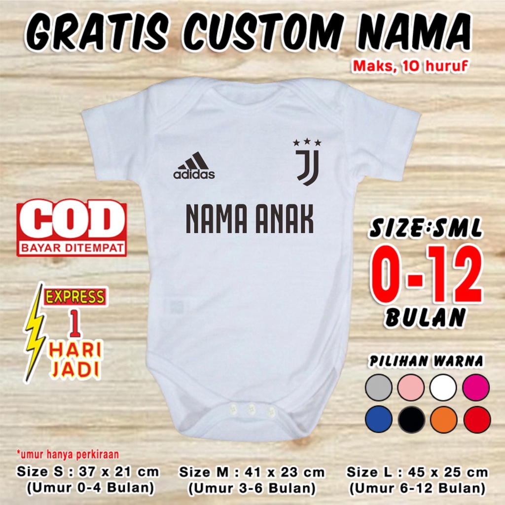 pakaian bayi bola JVNTS GRATIS CUSTOM NAMA set jamper jemper romper kaos baju jumper bayi laki laki 