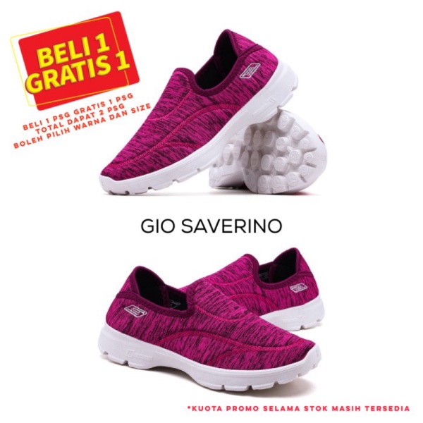 Promo SLIP ON WANITA GIO SAVERINO SEPATU CASUAL WANITA - PINK 41 Murah