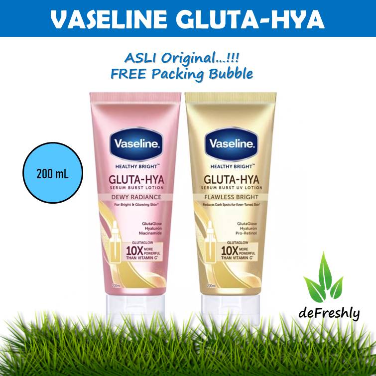 ❤ defreshly ❤ Vaseline Gluta-Hya Healthy Bright​ Serum Burst UV Dewy Radiance Flawless Bright Lotion 200ML