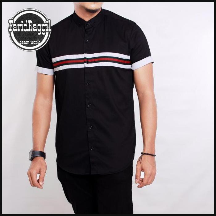 kemeja polos pria biru muda / baju kemeja casual cowok