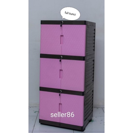 LEMARI PLASTIK 4 Susun Full Kunci LEMARI 3 Susun Full Kunci BANDUNG