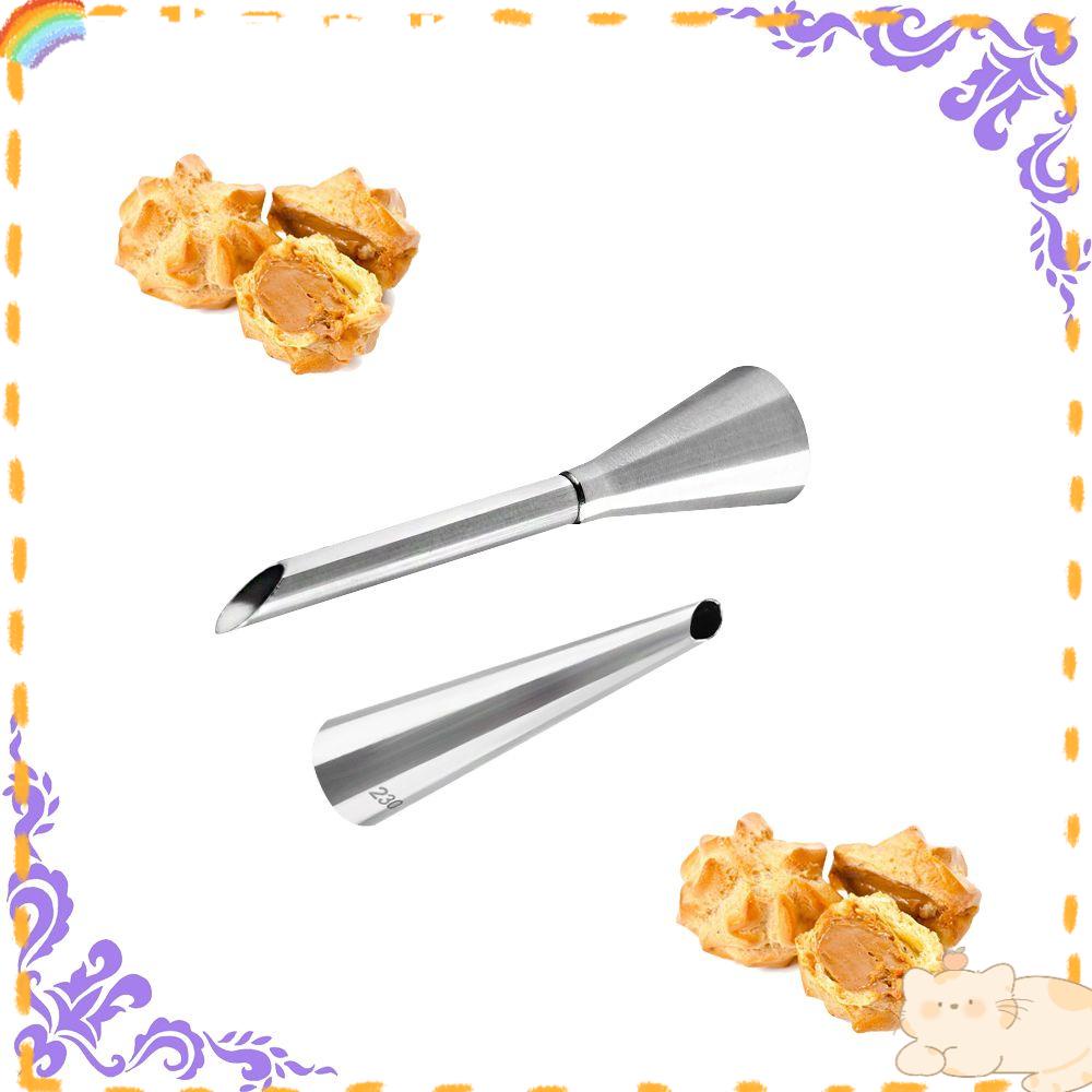 Solighter 1pc Ujung Puff Bahan Stainless Steel Untuk Dekorasi Kue