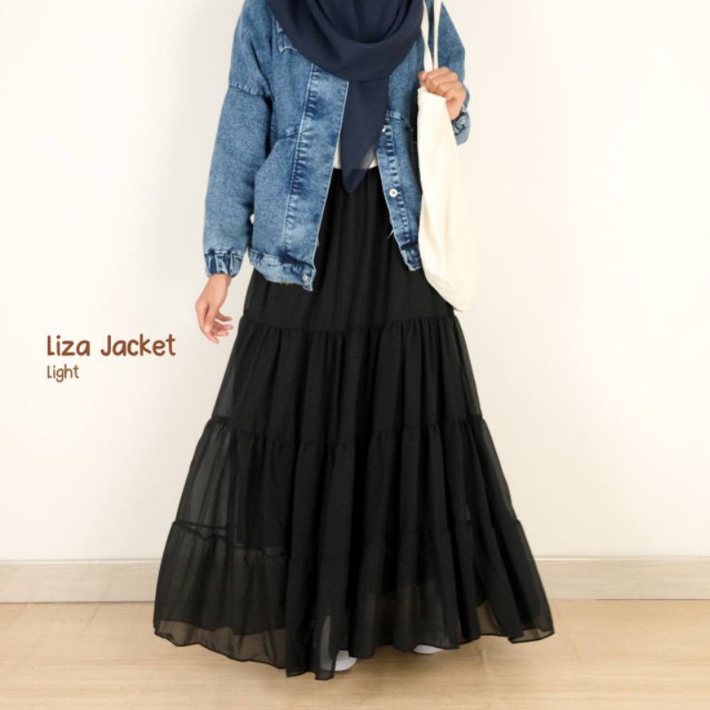 Liza - jaket jeans wanita - jaket jeans pendek- jaket jeans crop - jaket crop - jaket crop wanita - 
