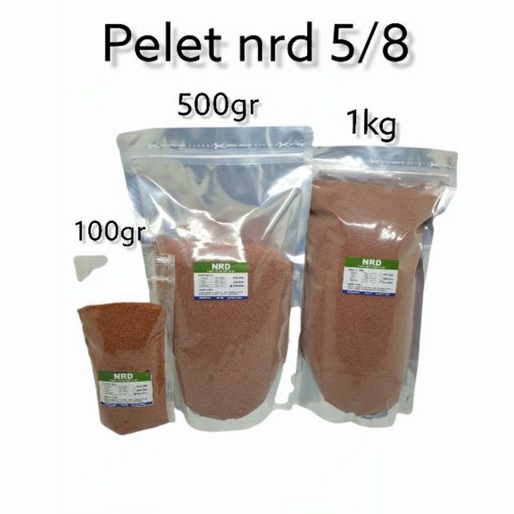 Pelet NRD 500-800 micron NRD 5/8 100gr , 500gr  - 1kg BY INVE pakan cupang guppy discus