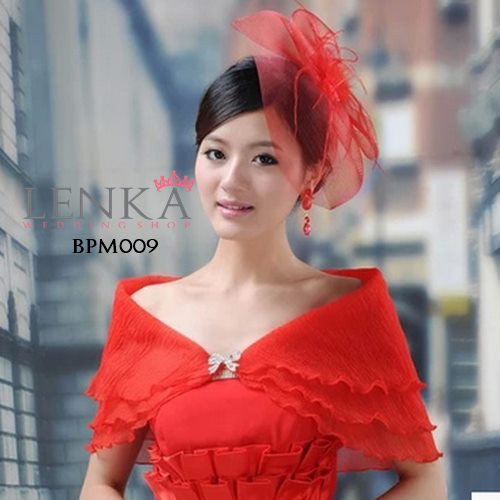 [SIAP KIRIM] BOLERO WEDDING PESTA PERNIKAHAN LACE WANITA MERAH BPM009