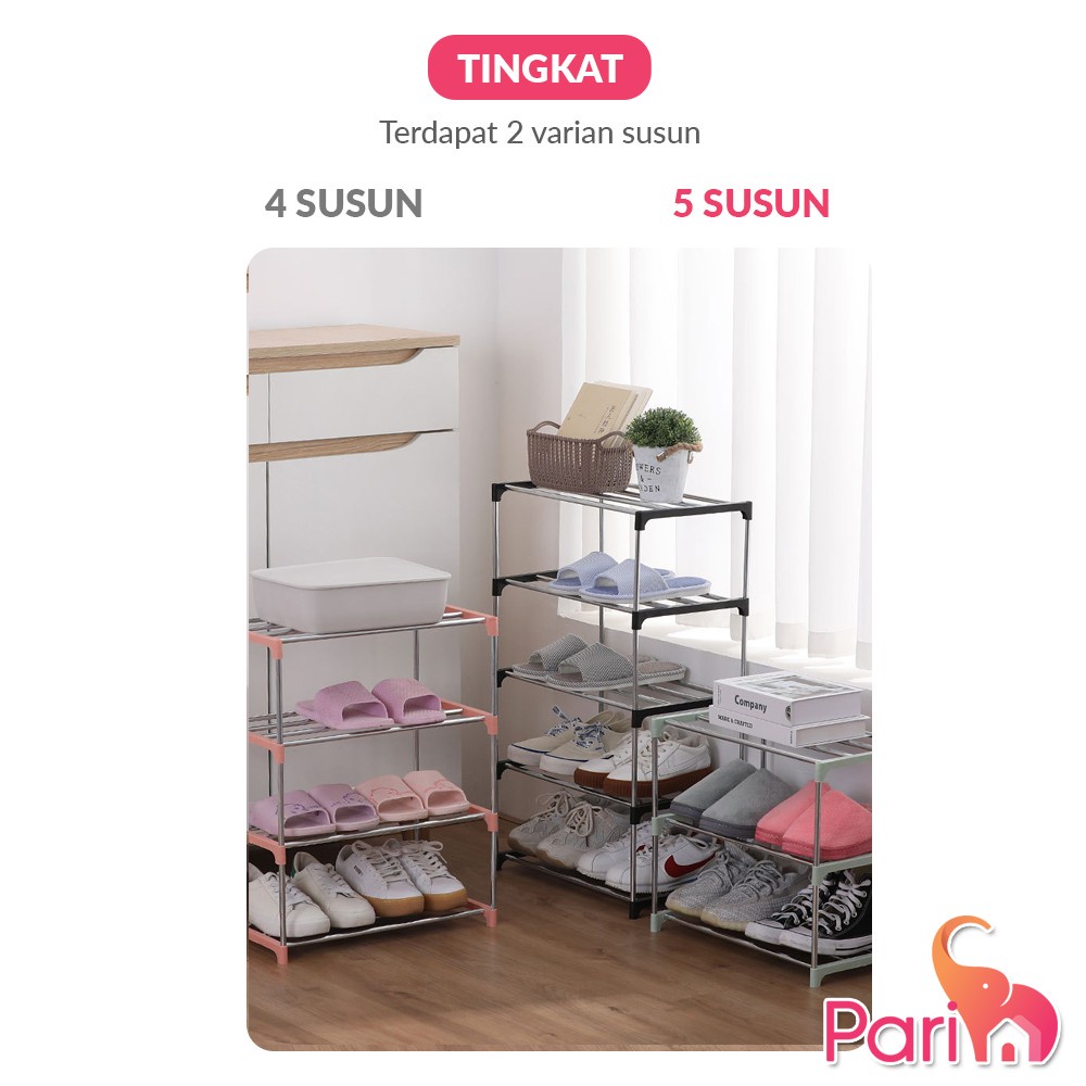 PARIM Rak Sepatu 5 Tingkat Tempat Sepatu Sandal 5 Susun PR-222