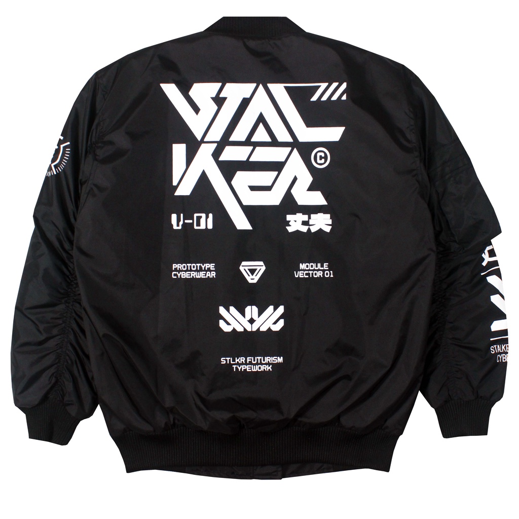 Stalker Jaket Bomber Hitam - Vector