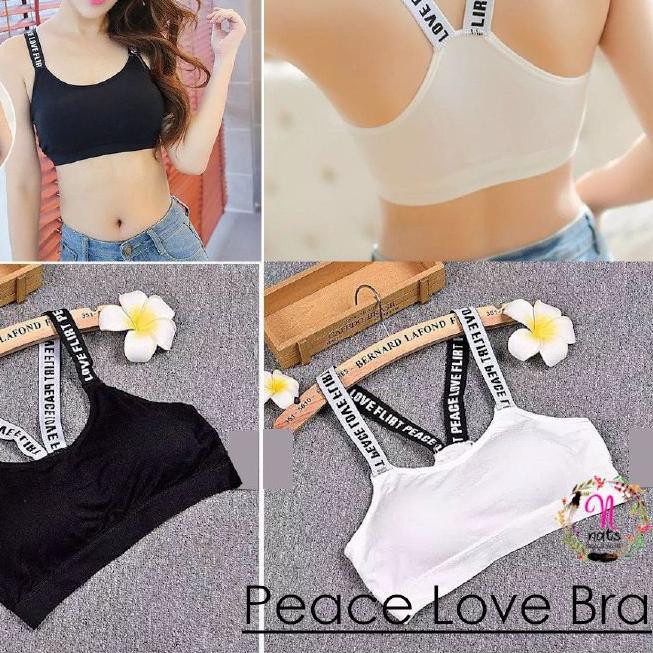 Sport Bra Olahraga Fashion PEACE LOVE | LOVE FLIRT | BH 8133TM