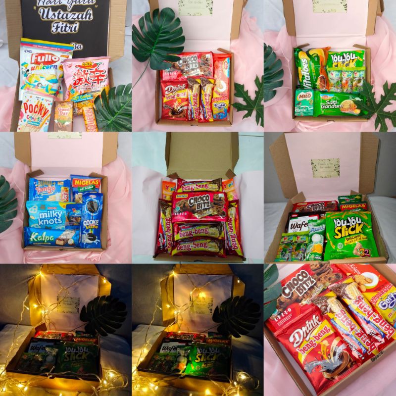 

Snack box ukuran 20x20 (warna Snack bisa custom)