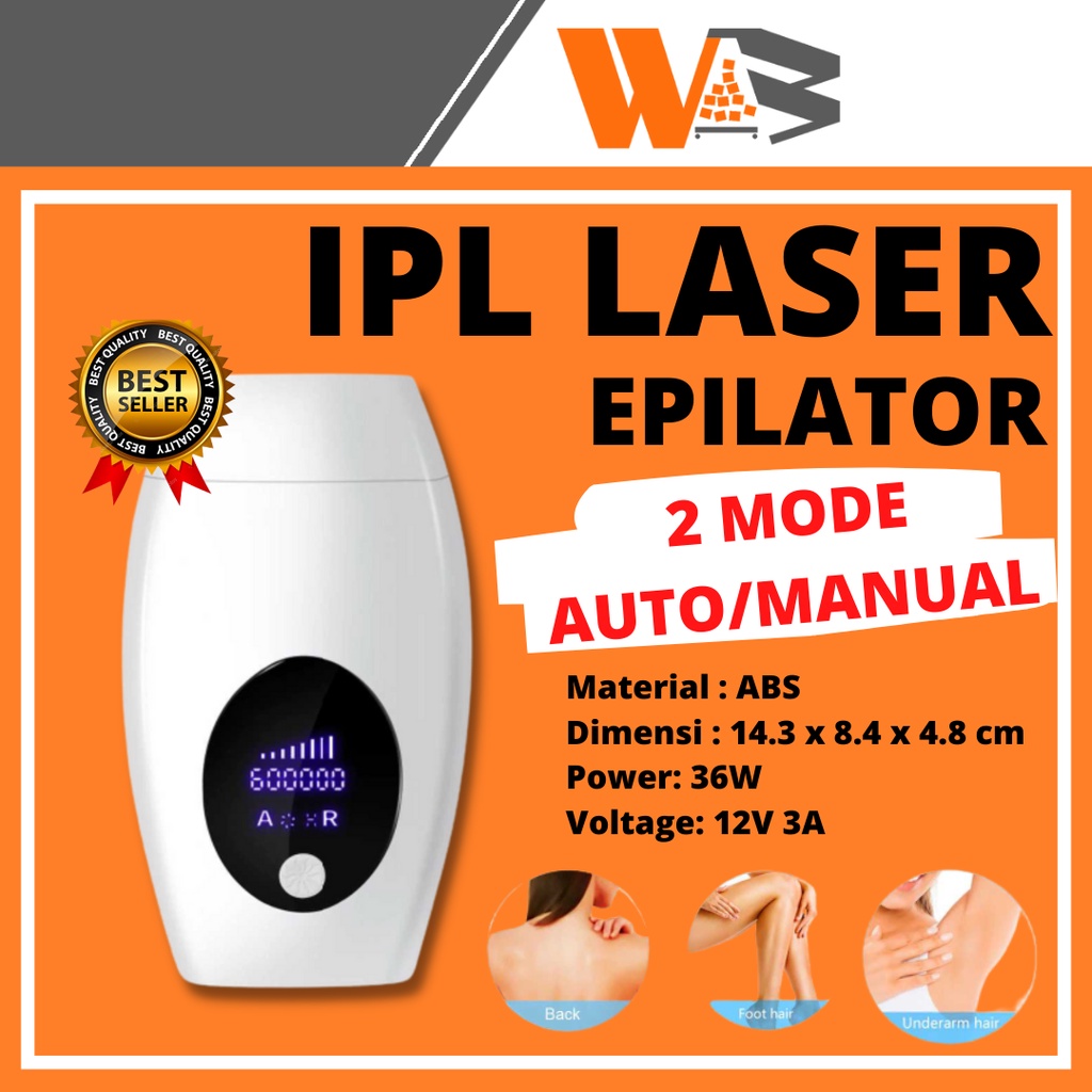 COD Alat Penghilang Rambut Tubuh Ketiak Badan Kaki Tangan IPL Laser Epilator Hair Removal 600000 Flashes