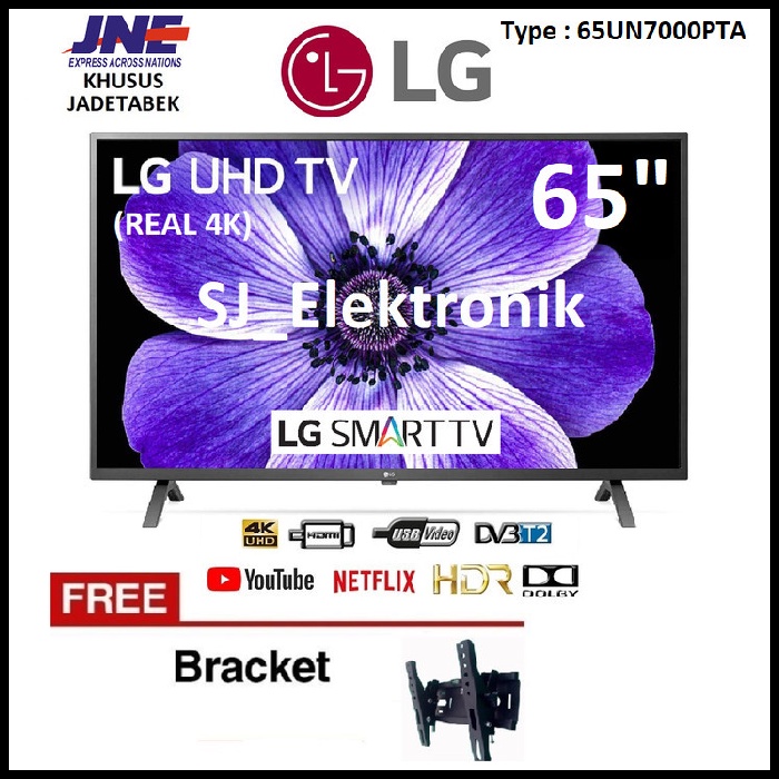 Free Braket LED TV LG 65 Inch 65UN7000PTA - 65UN7000 Real 4K SmartTV
