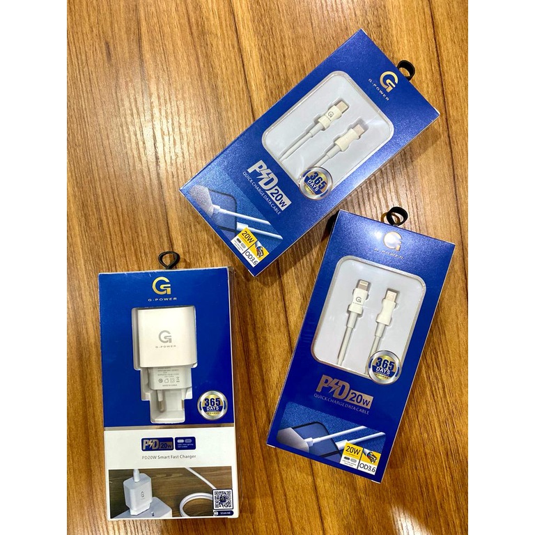 G-POWER Kabel Data iphone C - IP 20W Type C to Lightning iPhone Fast Charging PD IPHONE 8 Plus X Xs Xs Max 11 12 13 Pro Max