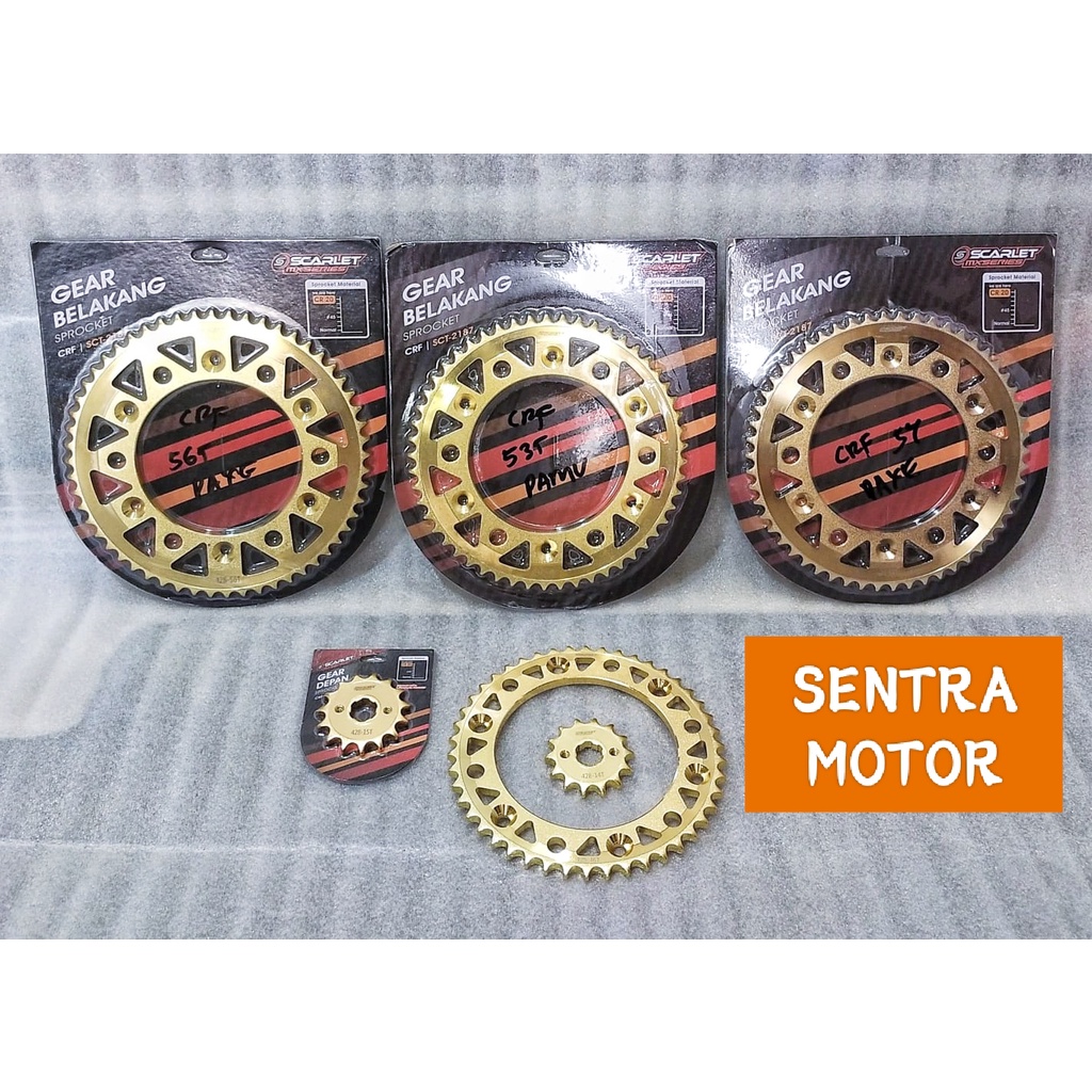 Gear CRF 150 Gold Depan & Belakang 428 - Gear Depan Belakang Khusus CRF 150 Scarlet Gold 428