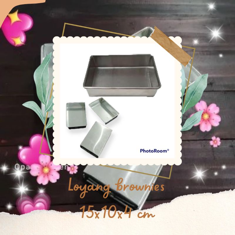 loyang brownies 15x10x4 cm/loyang kue bahan aluminium