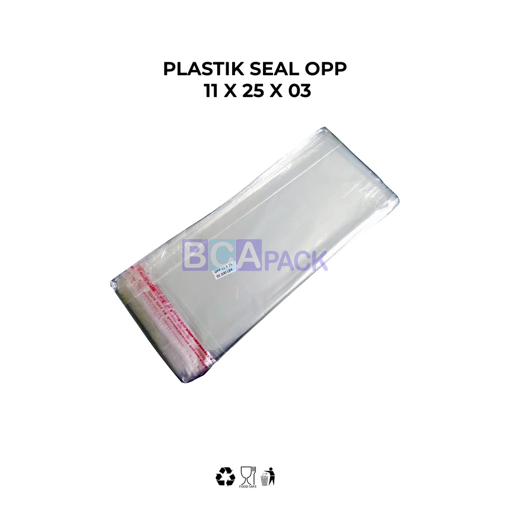 

KEMASAN PLASTIK SEAL OPP 11 X 25 X 03 - PLASTIK BENING - 100 LEMBAR
