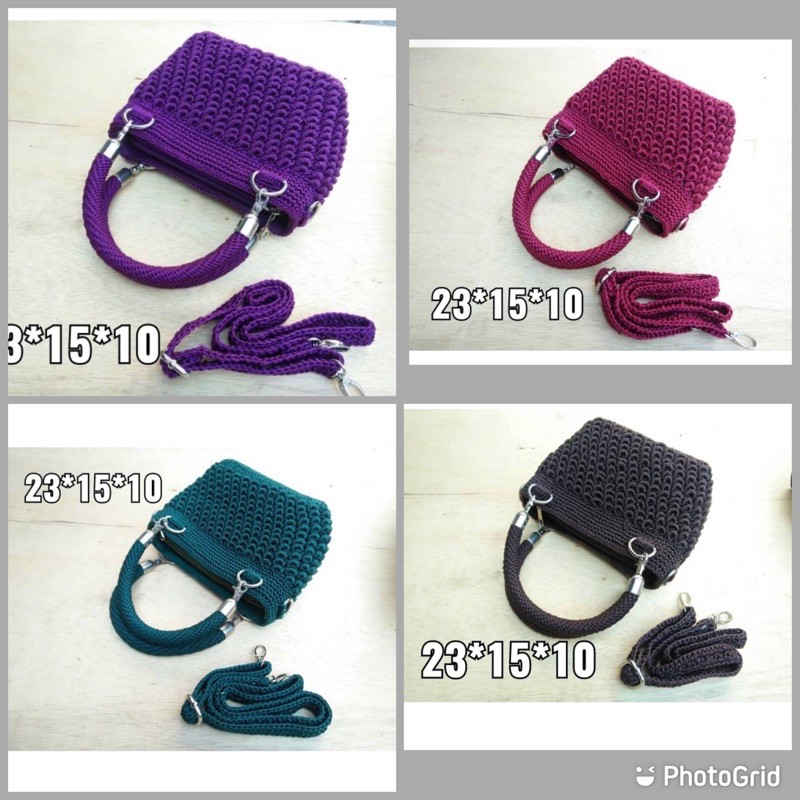 Tas rajut lonceng knur mini /ukuran 23x15x10cm