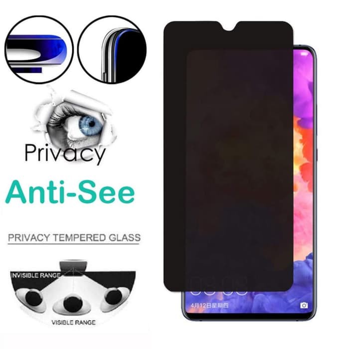 TEMPERED GLASS SPY PRIVACY OPPO A7N ANTI GORES KACA HITAM