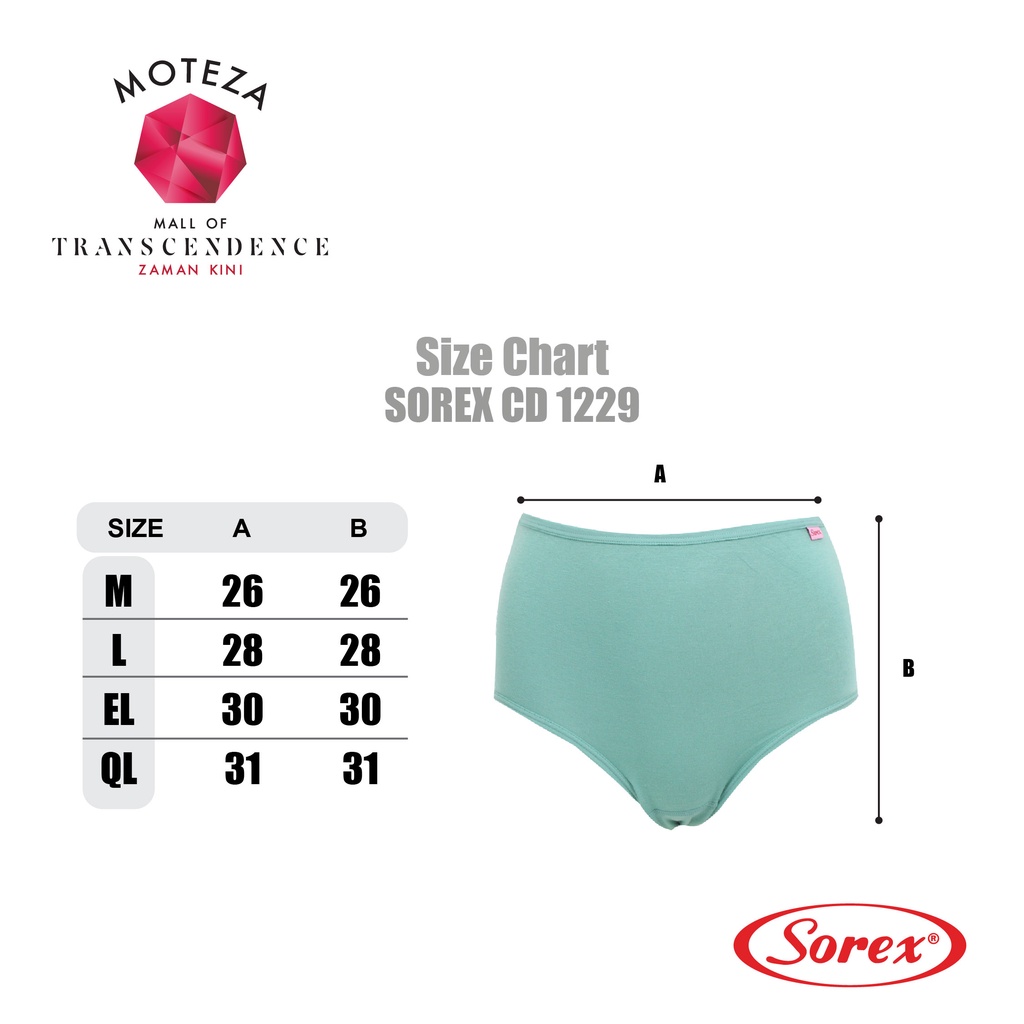 BISA PILIH WARNA Sorex Celana Dalam Wanita - CD 1229 - Maxi Panty - Katun Soft &amp; Comfort - L - EQL