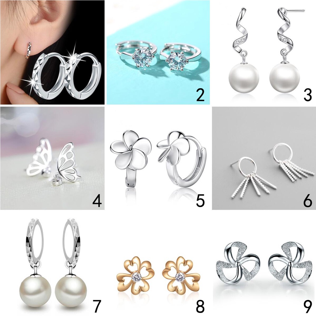 925 anting-anting perak murni, Busana sederhana, Anting-Anting wanita, Perhiasan Fashion Korea, Aksesoris telinga ED005