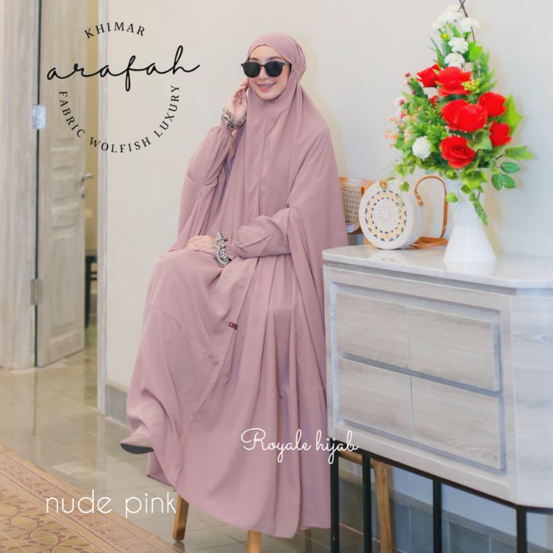 Arafah khimar  cocok untuk umroh bahan wolfish overhead ori royale