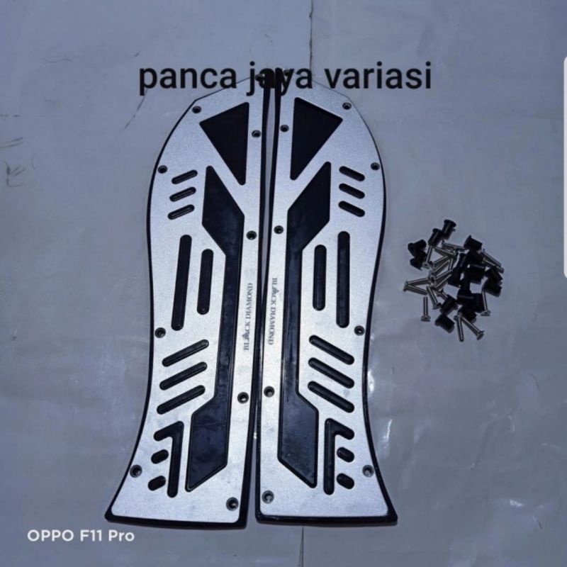 Bordes Karpet Pijakan Aerox 155 Connected 2021 Full Aluminium Black diamond Original