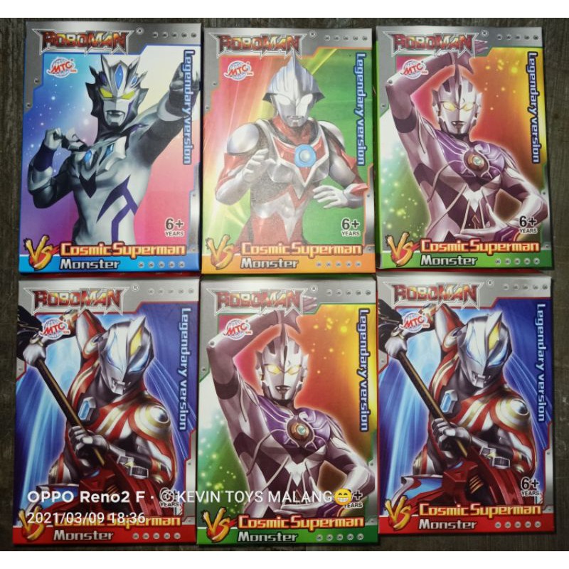 MC 432 ROBOMAN BOX KARTU PLUS ULTRAMAN / mainan robot ultramen tinggi 10cm plus kartu ultraman