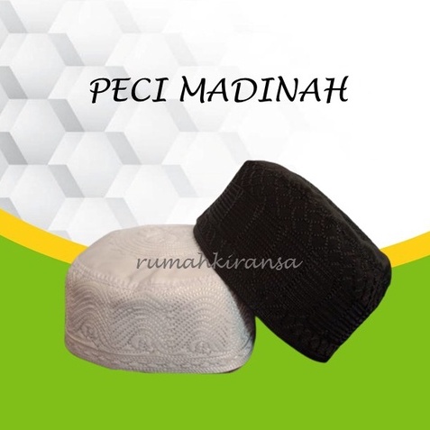 Peci Haji Madinah Songko Warna Putih dan Hitam