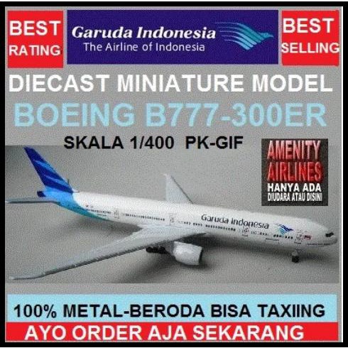 Diecast Miniature Pesawat Garuda Indonesia Boeing B777-300Er