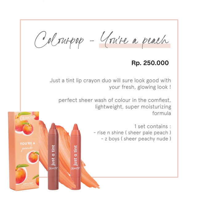 Colourpop just a tint - You’re a peach