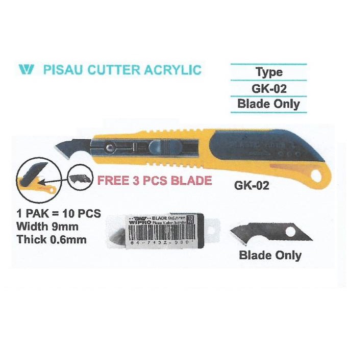 

'+'+'+'+] Pisau Cutter Acrylic Wipro GK-02