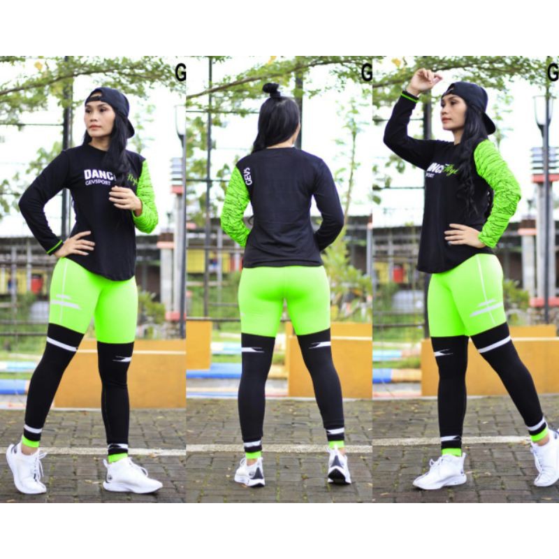 Pakaian senam aerobic / zumba / legging / gevsportwear / baju senam