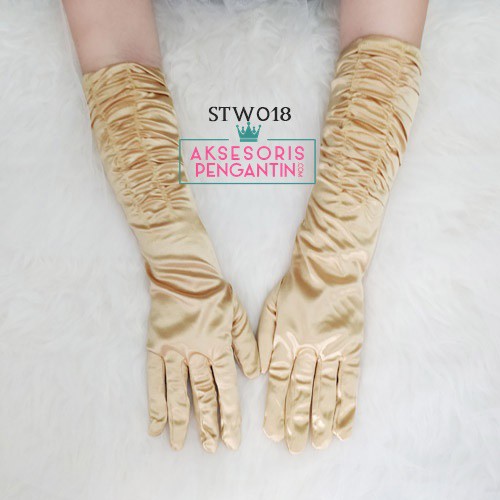 [PRODUK FAVORIT] WEDDING GLOVES AKSESORIS PENGANTIN SARUNG TANGAN GOLD STW018