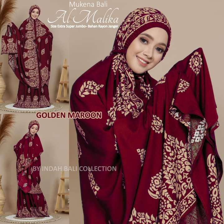 Mukena Dewasa Super Jumbo Big Size XXL Rayon Premium Adem Motif Al Malika Original Indah Bali