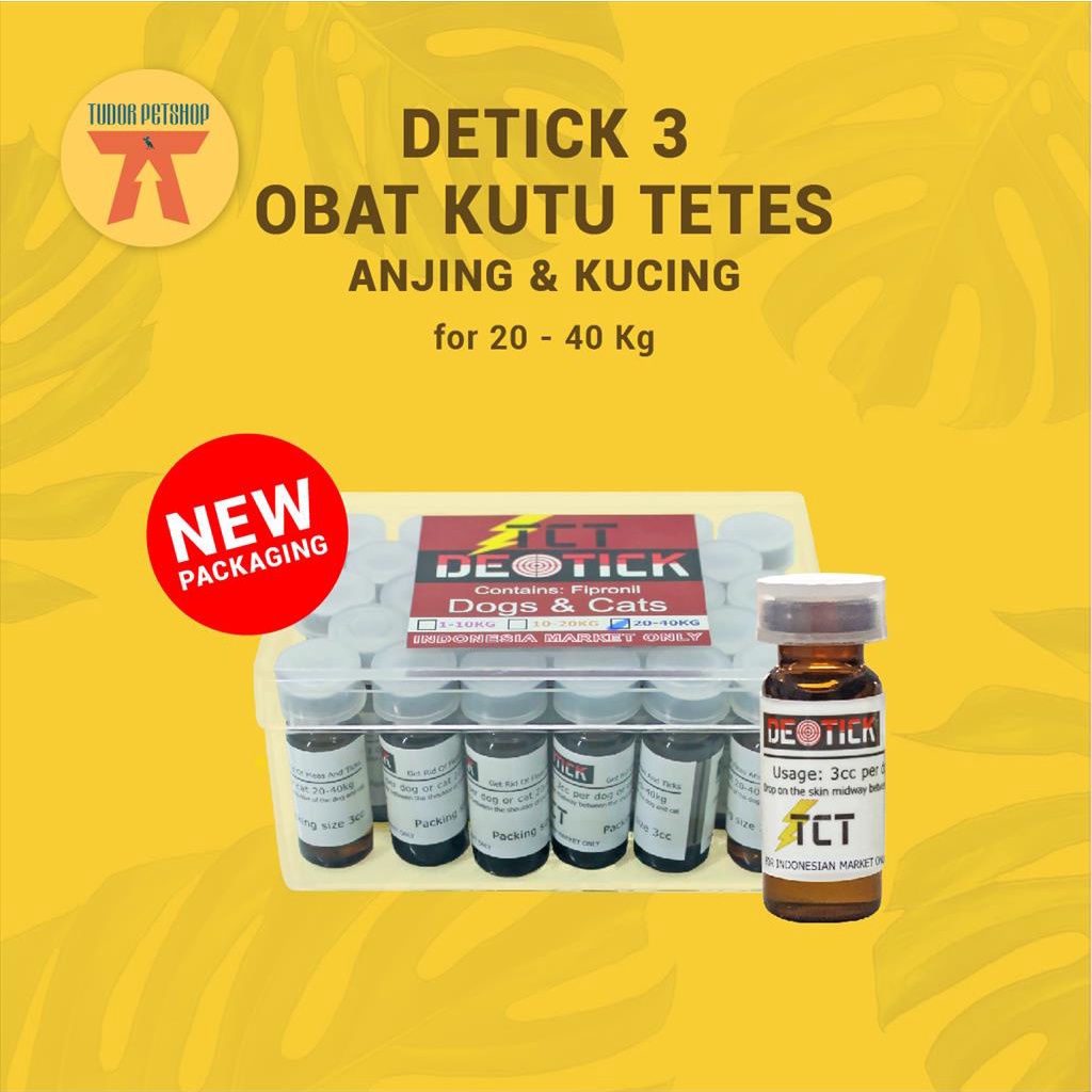 Obat Kutu Detick Kucing Anjing Kelinci Hewan 20-40kg /PC