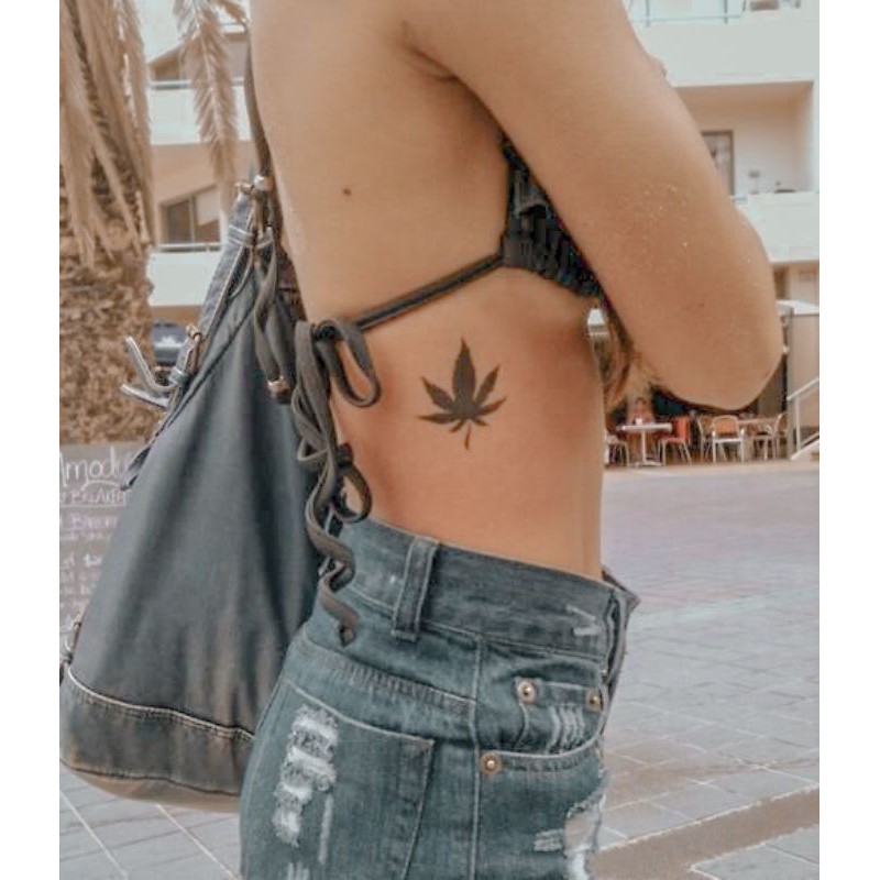 Tato Temporer Ganja Aesthetic Stiker Tato Minimalis - GANDU