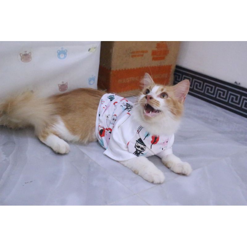 Kaos lengan panjang motif london keren untuk kucing dan anjing / baju kucing murah size S-XL